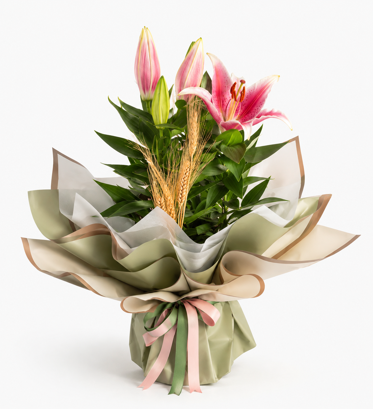 Pembe Lilyum Buketi