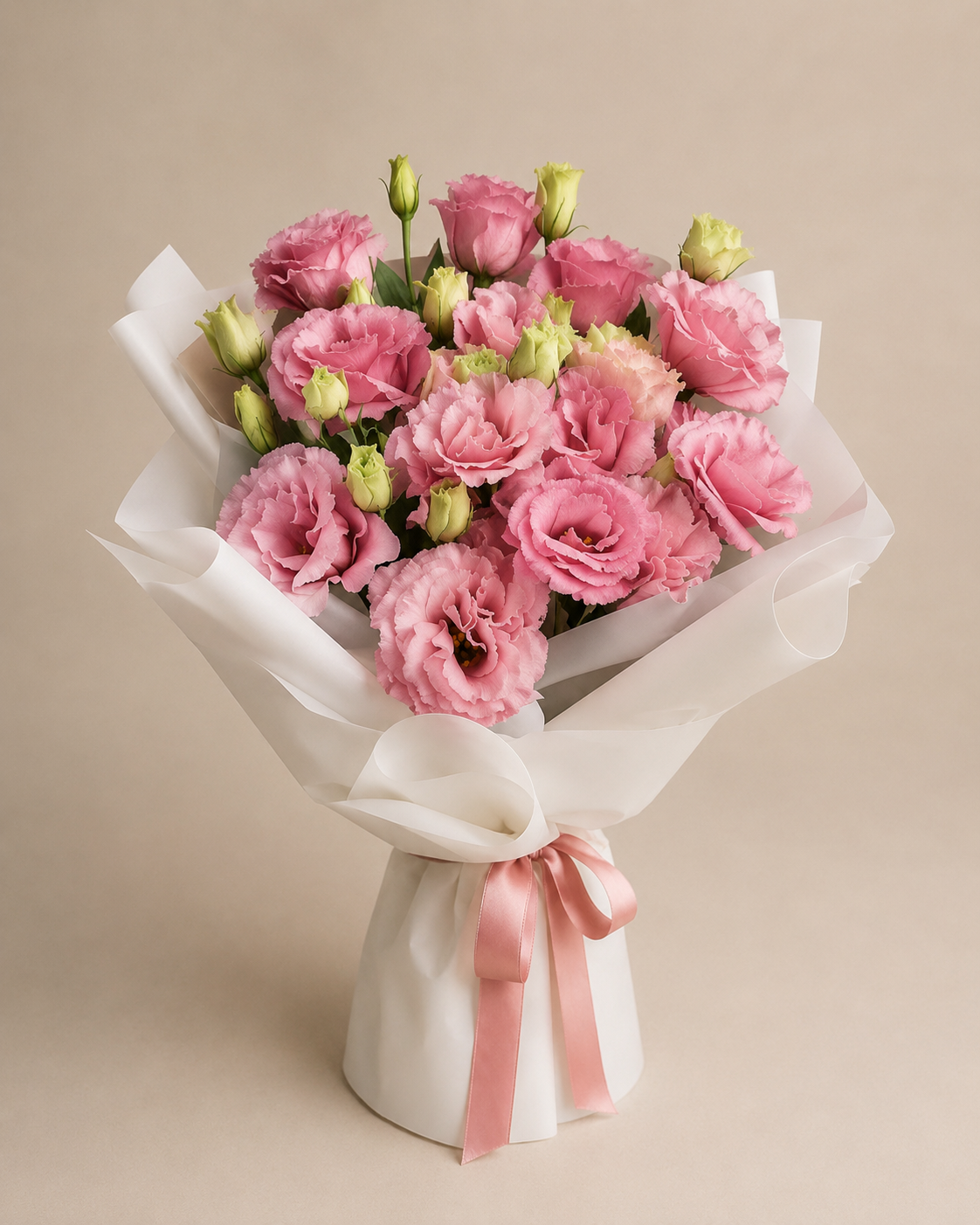 Pembe Lisianthus Buketi